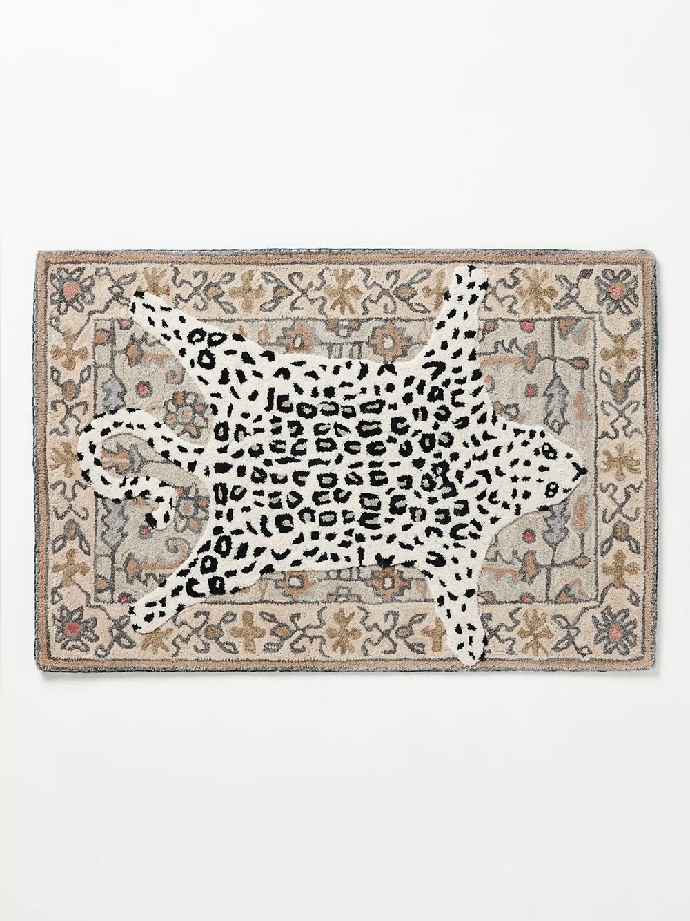 Anthropologie Octavia Hand Tufted Wool Blend Leopard Rug